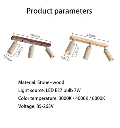 Yellow Travertine Ceiling Lamp for Bedroom Home Decor Lighting Fixtures