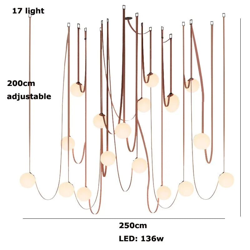PLUSMINUS LED Belt Pendant lamp Trendy glass ball light