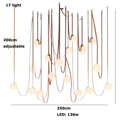 PLUSMINUS LED Belt Pendant lamp Trendy glass ball light