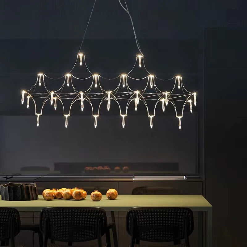 Modern Restaurant Strip Chandelier Luxury Lobby Front Desk Hanging Lamp