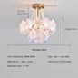French Flower Crystal Chandelier Lamp Luxury Pink Glass Cream Petal Pendant Lights Living Room Bedroom Dining Room lighting