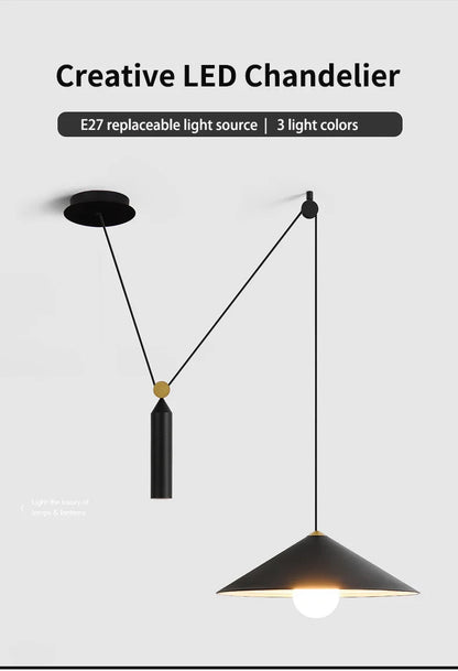 Modern minimalist Linear pendant light Nordic Industrial hanging light