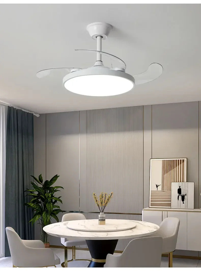 Ceiling Fan With Light Modern Remote Smart Invisible Ceiling Fan Bedroom Lamp