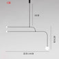 Nordic Iron geometric Line Pendant lamp Black Gold Iron U Line Chandelier
