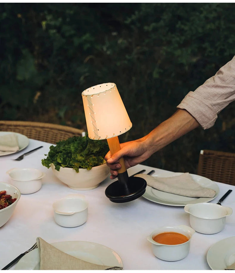 Spanish Creative Retro Nostalgic Rechargeable Table Lights LED Restaurant Bar Counter Bedroom Bedside Fabric Nighting Desk Lamps