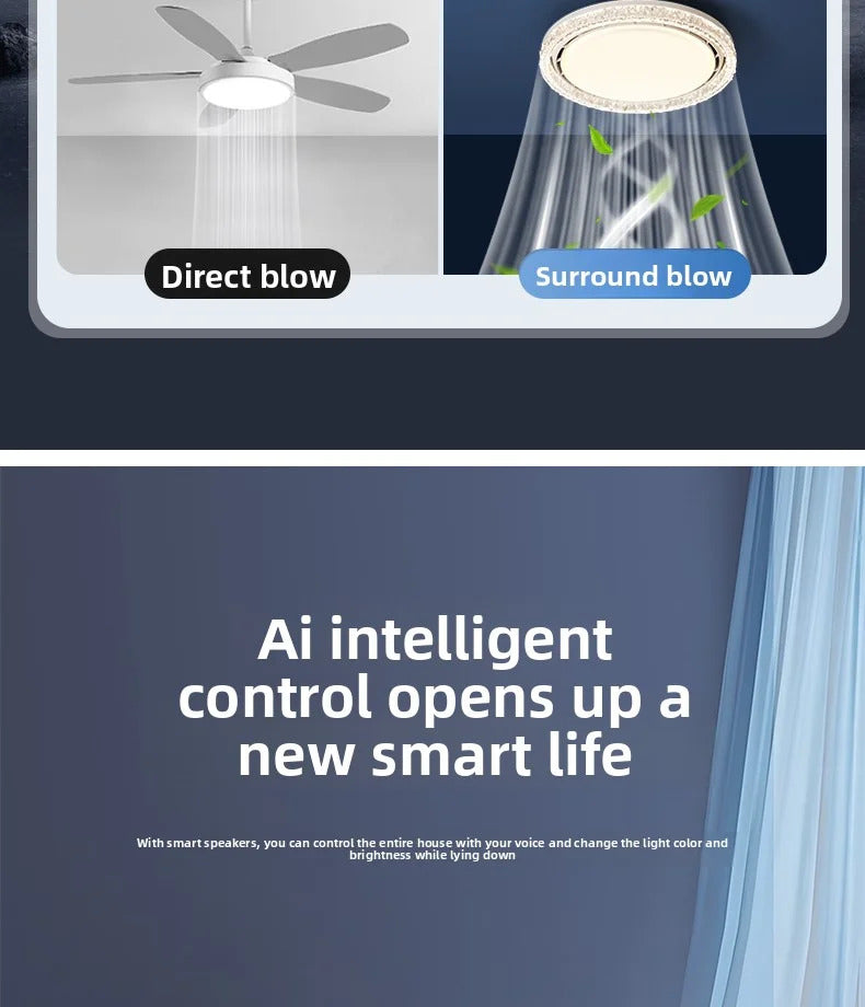 Light Luxury Bladeless Fan Light Modern Minimalist Creative Room Ceiling Light