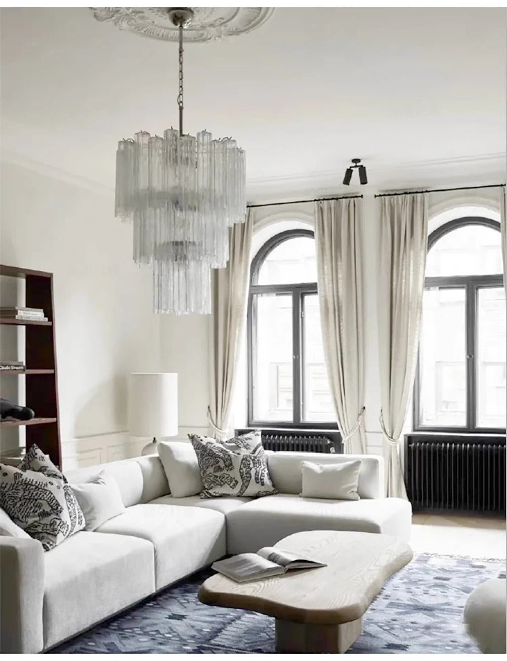 Modern Pink Glass Chandelier Designer Texture Glass Chandelie