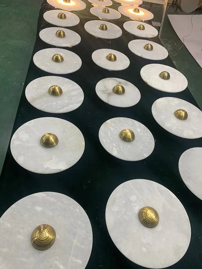 MEDIAN Wall Lamp Round Shape Gold Natural marble LED Wall sconce lighting