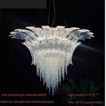 Modern Luxury Crystal Chandelier Hotel Villa Staircase Pendant Lamp