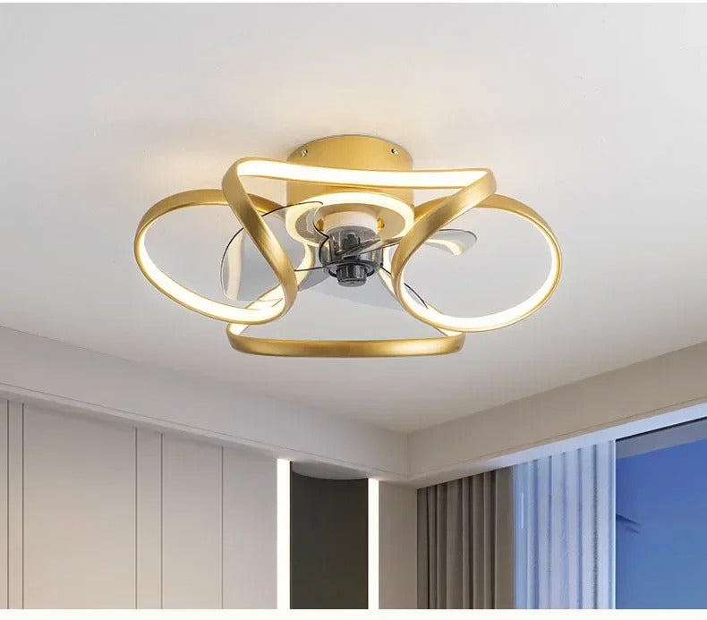 Nordic Intelligent Fan Light Color Dimming and Silent Remote Control Bedroom Lighting