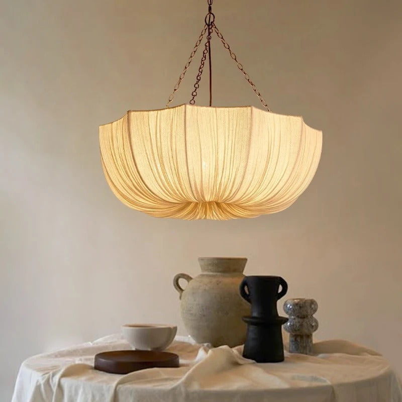 Retro Wabi Sabi Fabric Chandelier Japanese Fabric Pendant Lights