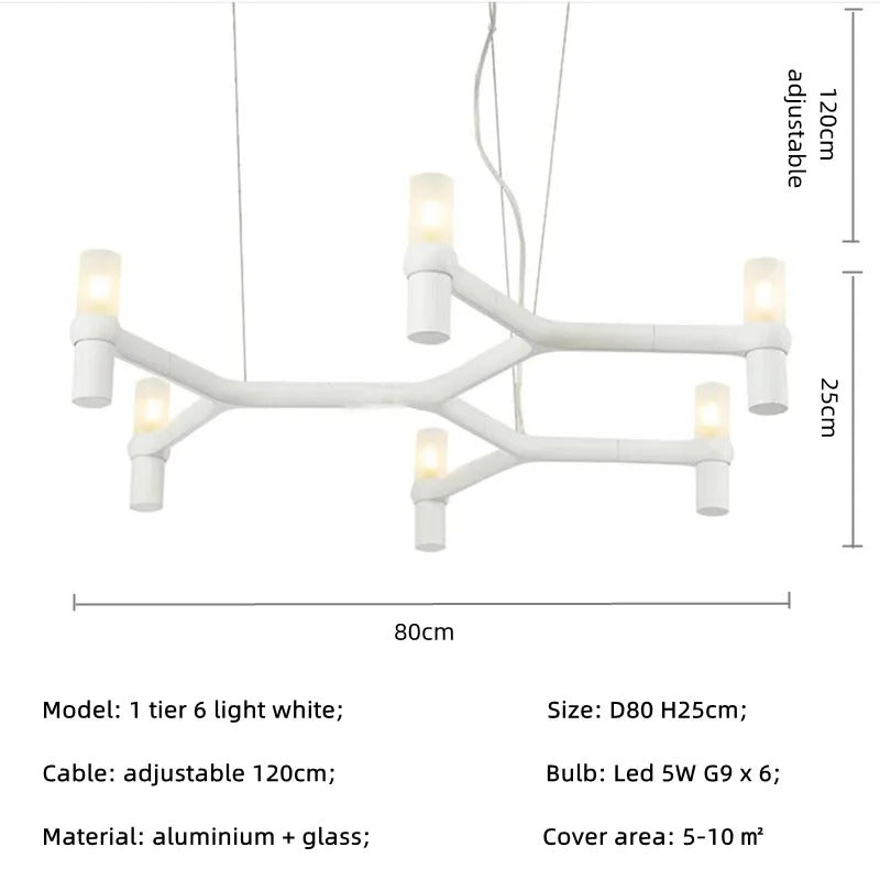 Crown Major Chandelier Nordic Tube Silver Chandelier Modern Led Luxury Chandelier