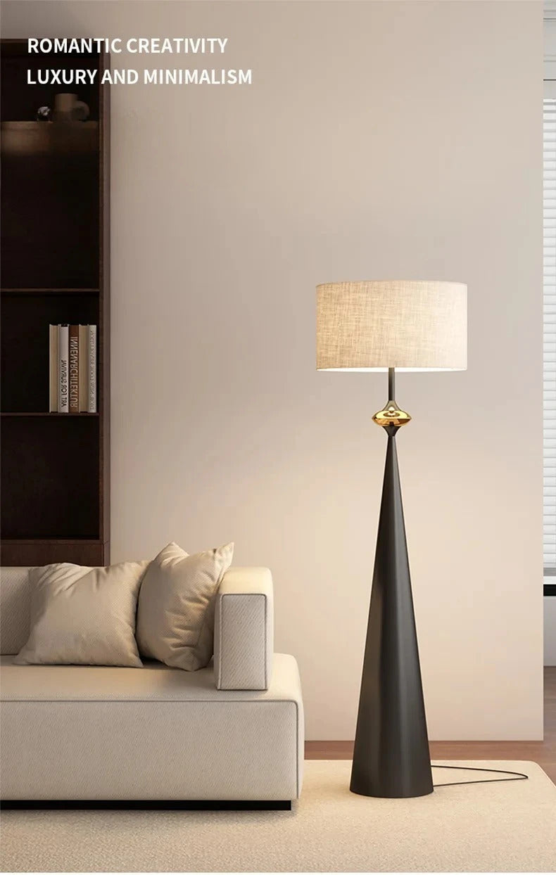 Wabi-sabi Floor Lamp Cloth Cover Art Decorative Bedroom Bedside Floor Light