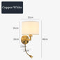 Bedside Wall Lamp LED Fabric Lampshade With 3W 360° Rotation Spotlight Reading lights