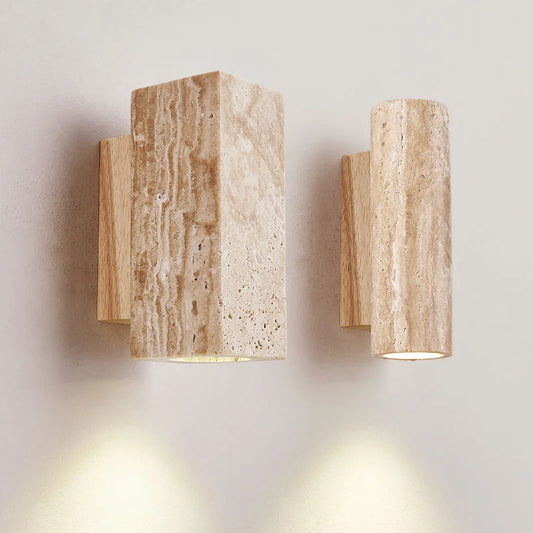 Travertine Mable Wall Lamp Yellow cave stone Sconce bedside mirror Stair Aisle wall lamp