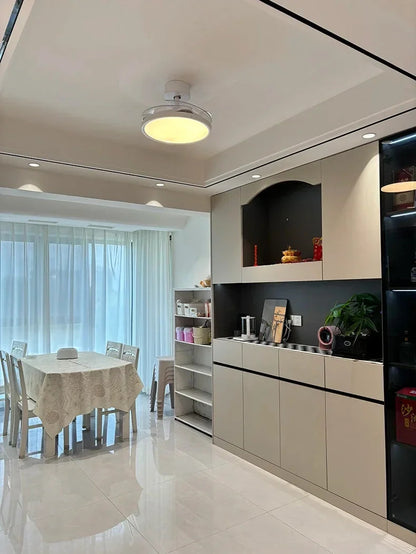 Ceiling Fan With Light Modern Remote Smart Invisible Ceiling Fan Bedroom Lamp