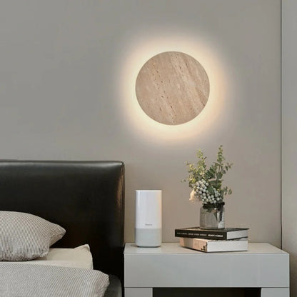 Creative Cave Stone Clock Wall Lamp Wabi Sabi Background Wall Light sconce