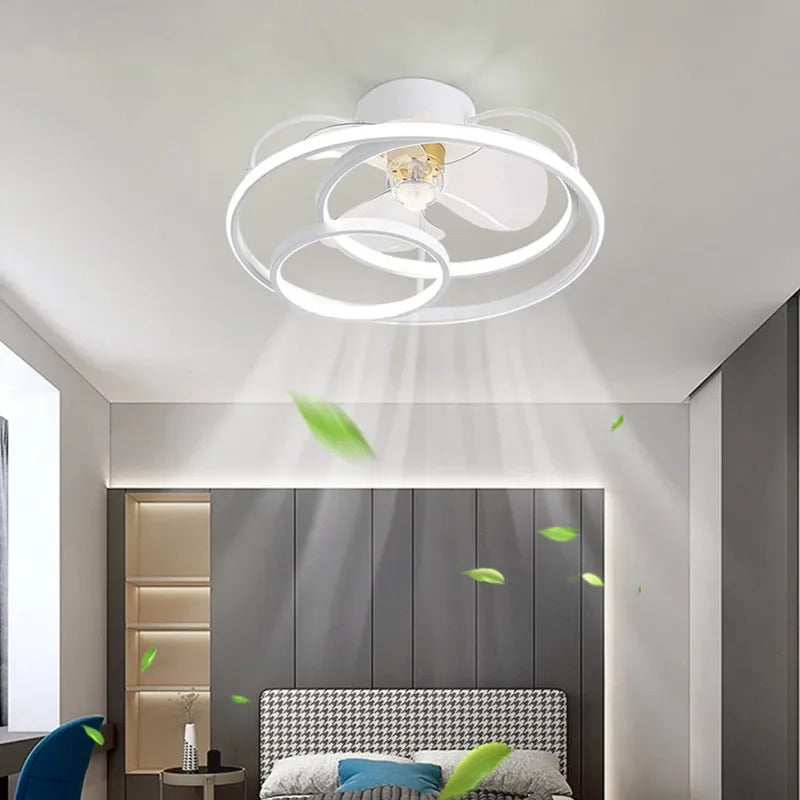 Modern simple LED Ceiling Fan Lamp with remote control Dining Room Bedroom Indoor lighting