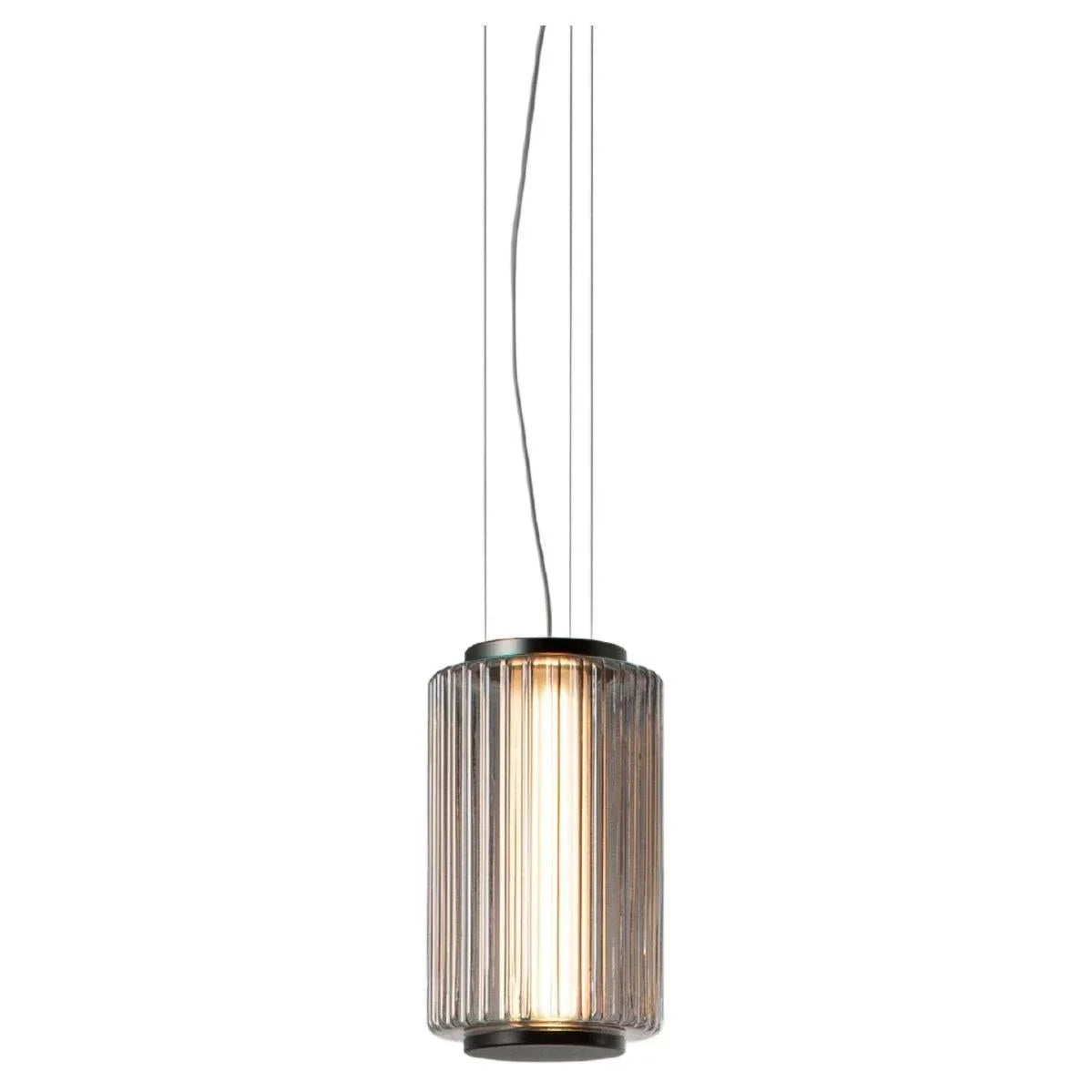 Restaurant Long Stripe Pendant Light Smoke Gray Glass Lampshade Nordic Led Hanging Light
