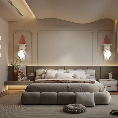 Bear Cute wall lamps Nordic Resin Little baby room Children's bedroom sconce lighting