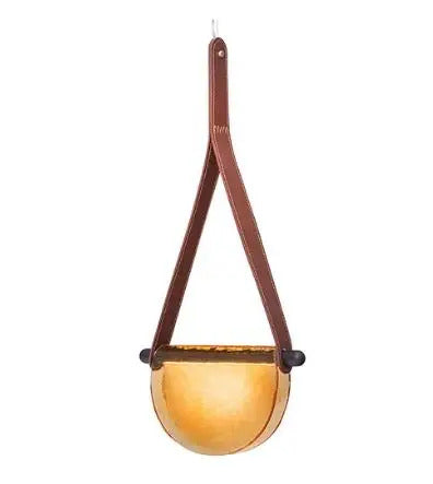 Modern leather handmade glass pendant lamp gray amber clear glass pendant Light