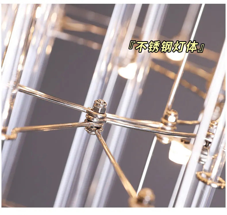 Luxury Stainless Steel Chandelier Modern Chrome LED Firefly Ceiling Chandelier
