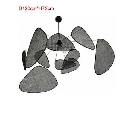 Rattan chandelier Wicker Suspension lamp