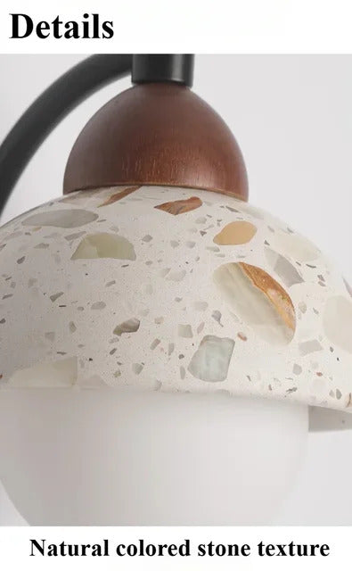 Natural cave Stone Wall Light Medieval Bedside cement Sconce lamp LED Lighting