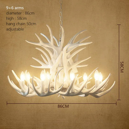 Rustic chandelier industrial wind lamps restaurant Internet cafe decoration antler lamp