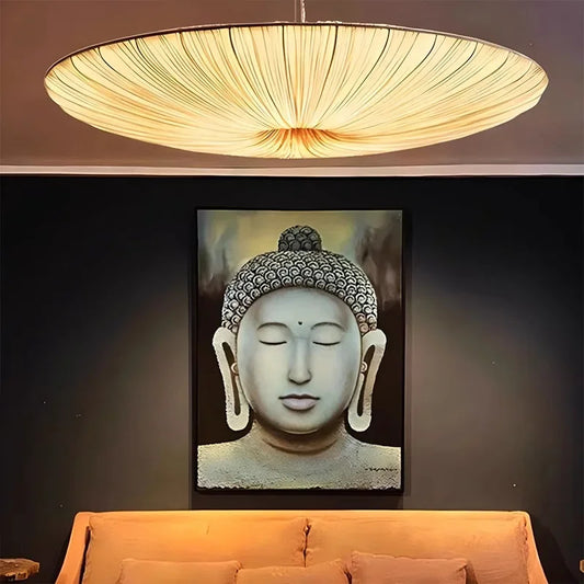 Nordic Wabi Sabi Cloth Ceiling Chandelier Lustre Restaurant Hanging Lamps