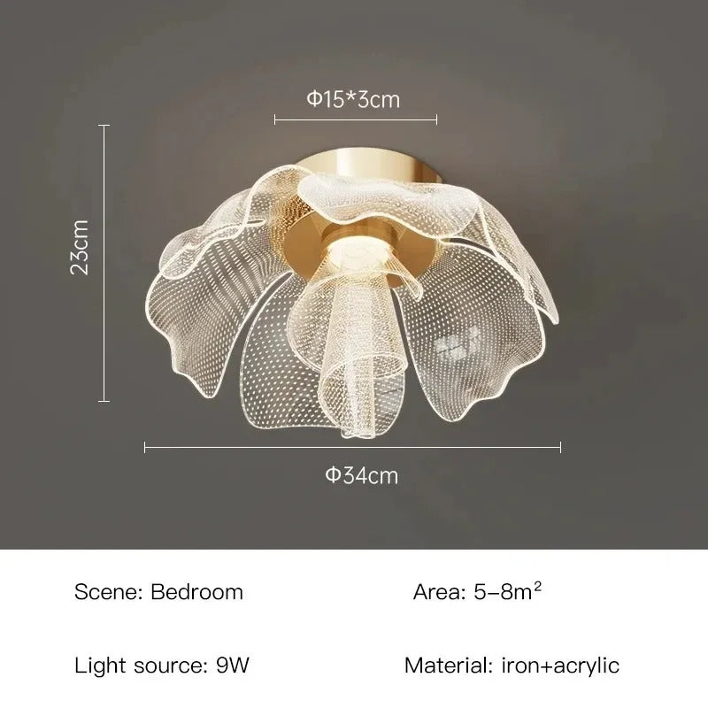 Flower Ceiling Light Bedroom Entrance Hallway Dining Room Lighting Fixture