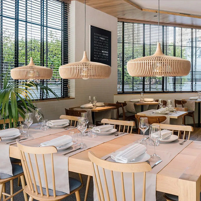 Clava Dine log Wood Pendant lamp birdcage denmark designer lamp for Dining Room Study Living Room Table Decoration loft lamp