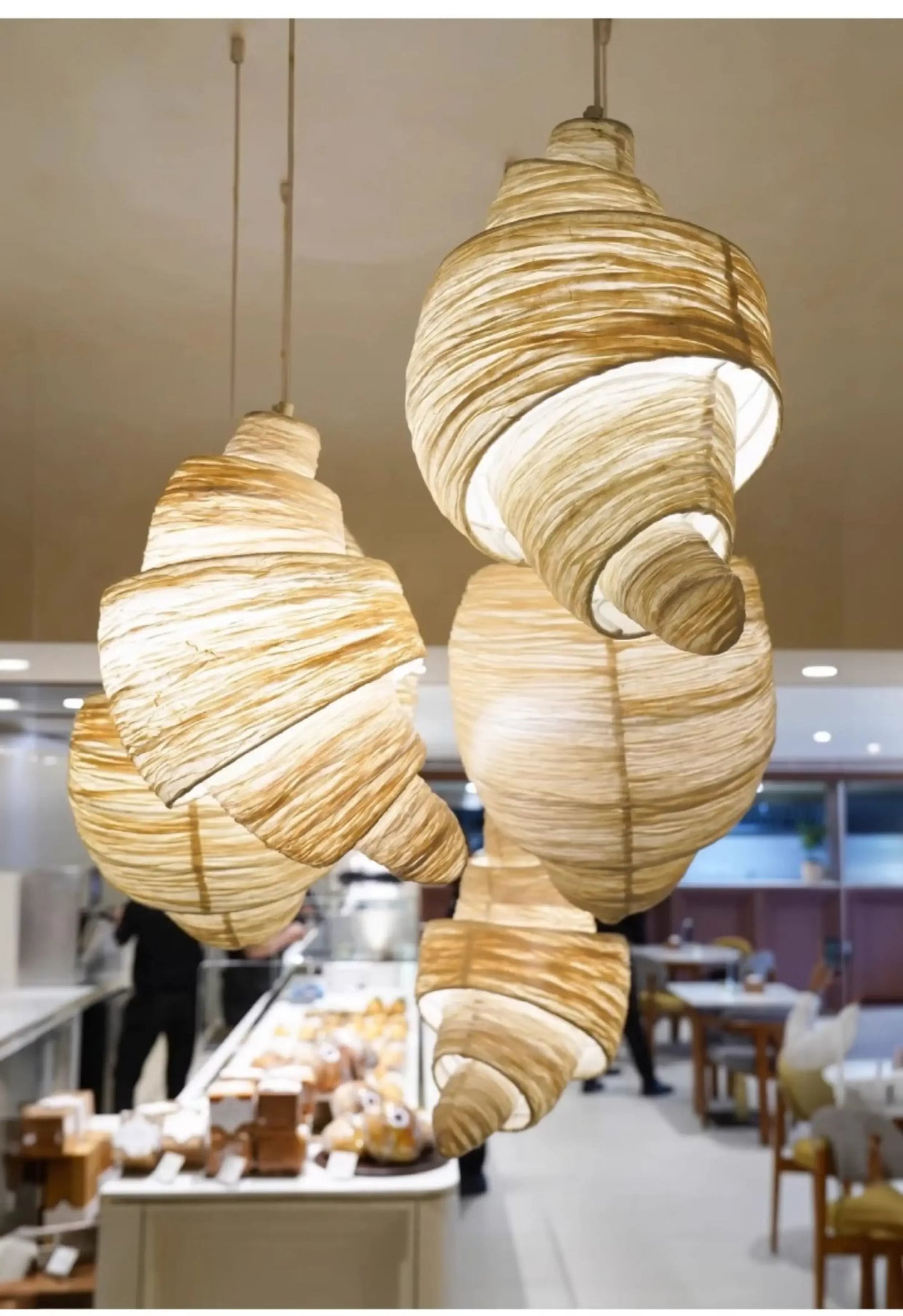 Japanese Staircase Pendant Lamp Creative Personality Art Croissant LED Chandelier