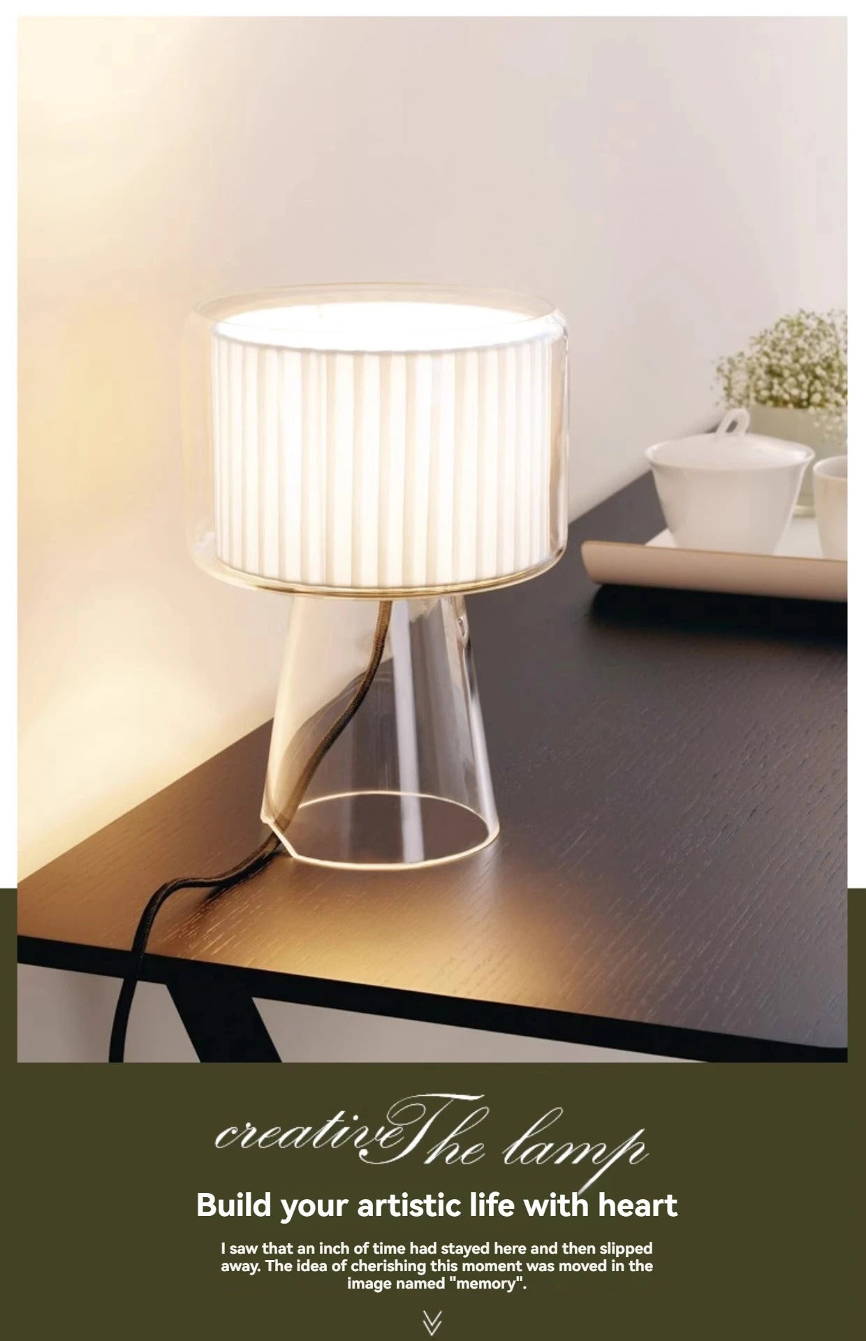 Mercer Glass Led Table Lamp, Postmodern Designer Glass Bedside Table Light, Nordic Bedroom Table Lights For Living Room Sofa