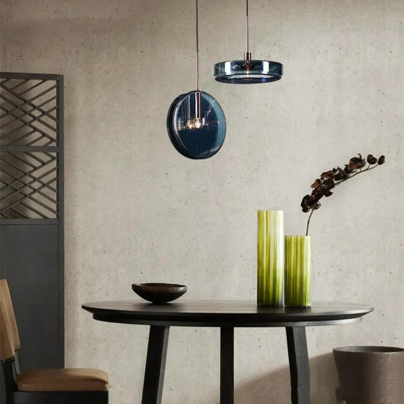 Modern blue pendant light Simple Nordic glass pendant light