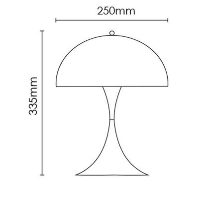 Mushroom Table Lamp Denmark Chrome Desk Light with E27 Bulb for Bedroom Living Room