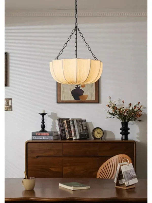 Retro Wabi Sabi Fabric Chandelier Japanese Fabric Pendant Lights
