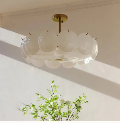 Glass Ceiling Light  Modern Cream White Ceiling Dining Room Bedroom Light