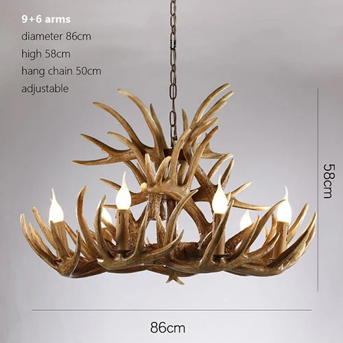 Rustic chandelier industrial wind lamps restaurant Internet cafe decoration antler lamp