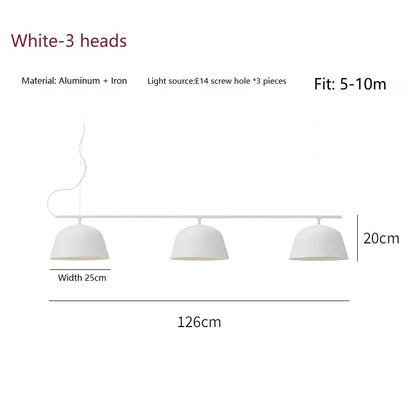 Danish designer Ambit rail pendant lamp Nordic black 3 heads long chandelier