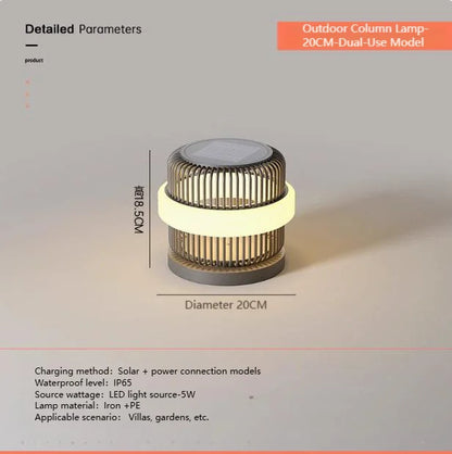 Outdoor wall column head lamps Waterproof solar floor lights  Pillar Wall lighting LED