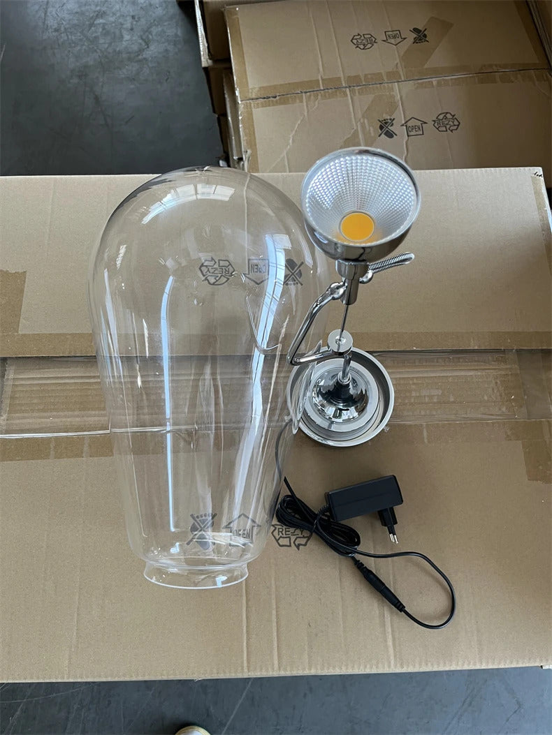 Italian Vintage Dimmable Table Lamp Rotary Glass Desk Light