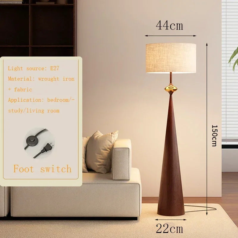 Wabi-sabi Floor Lamp Cloth Cover Art Decorative Bedroom Bedside Floor Light