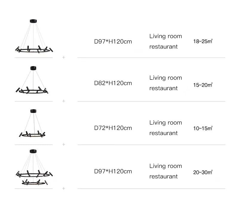 Nordic ring Chandelier balck Metal adjustable spot lamp living room Dining Room Kitchen Indoor Lighting led round Pendant light