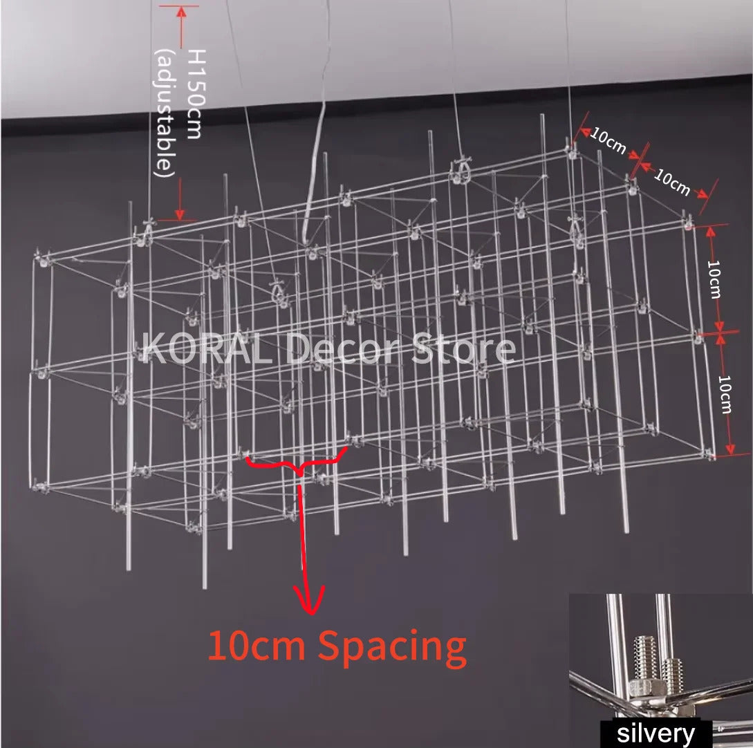 Modern Luxury Rectangular Chandelier LED Firefly Chandelier