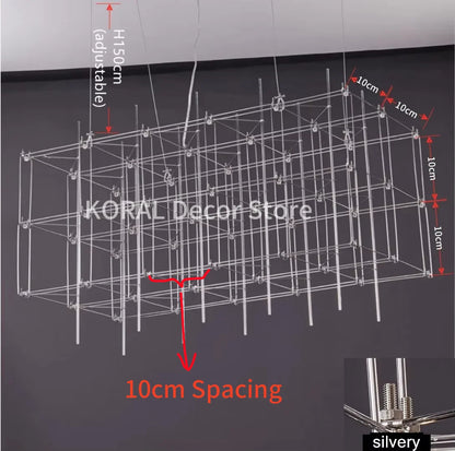 Modern Luxury Rectangular Chandelier LED Firefly Chandelier