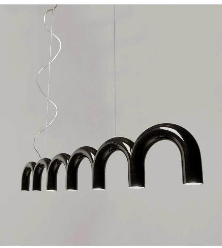 Oblure Arch Chandelier Post Modern Design Pendant Light for Coffee living Room Kitchen U shaped Lamp Blue Metal macaron lamp