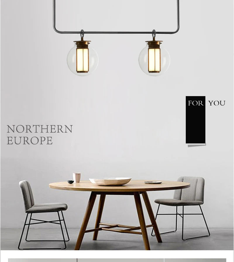 Bai Chandelier Postmodern crossbar design glass ball light