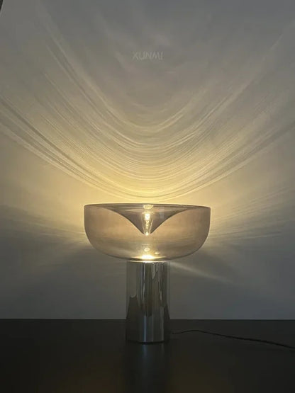 Modern Simple Bedside Table Lamp Nordic Light Luxury Radar Design Model Living Room Bedroom Bedside Light Glass Decorative LED