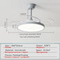 Ceiling Fan With Light Modern Remote Smart Invisible Ceiling Fan Bedroom Lamp